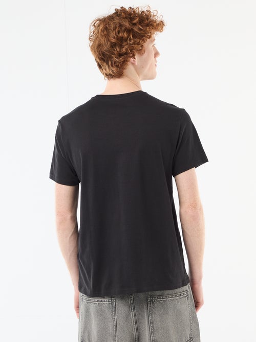 T-shirt col rond imprimé en coton - Kiabi