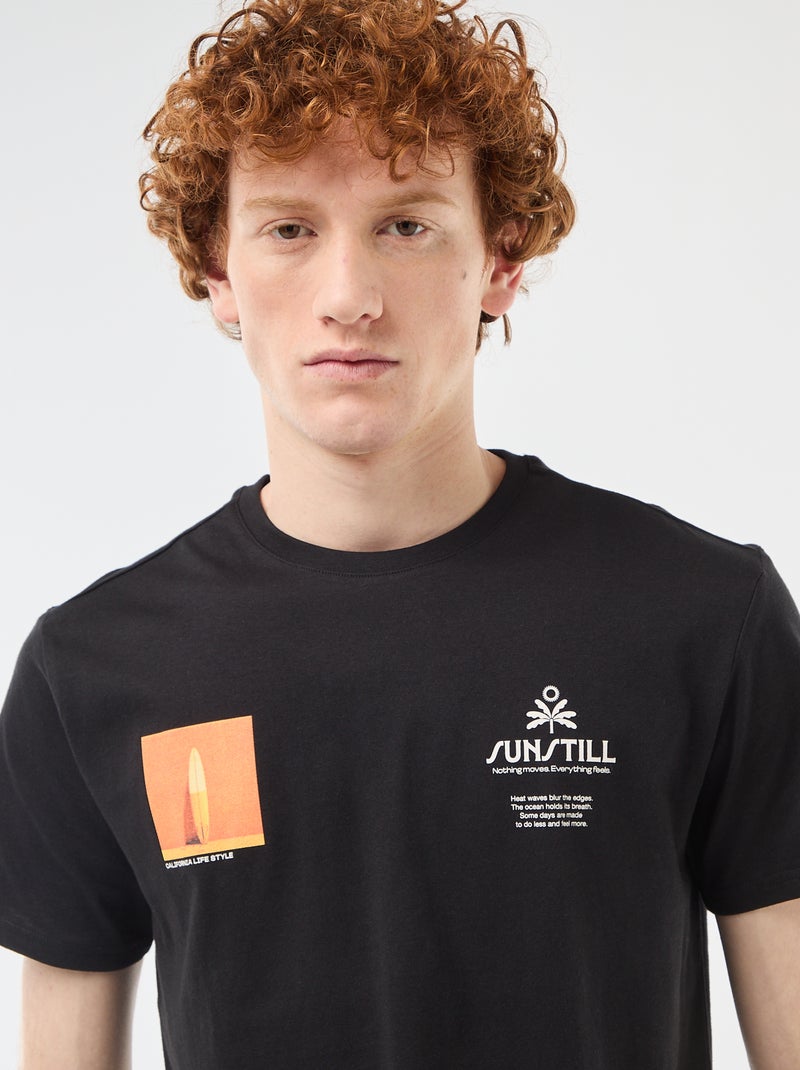 T-shirt col rond imprimé en coton Blanc - Kiabi