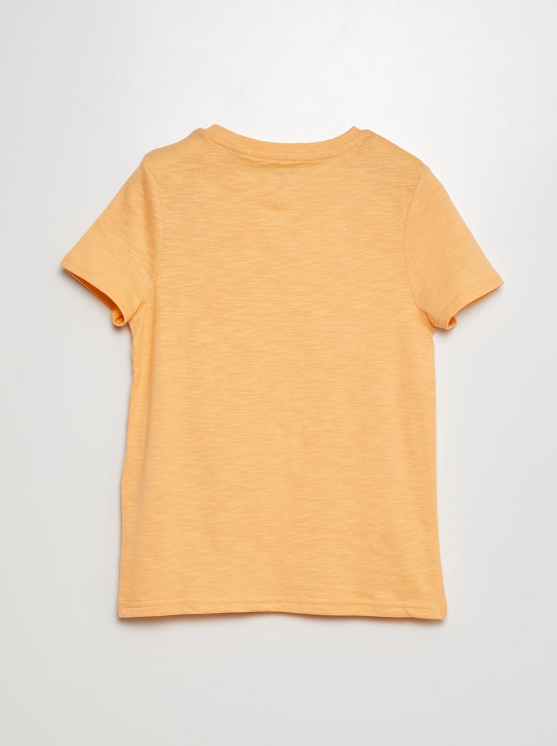 T-shirt col tunisien manches courtes Orange - Kiabi