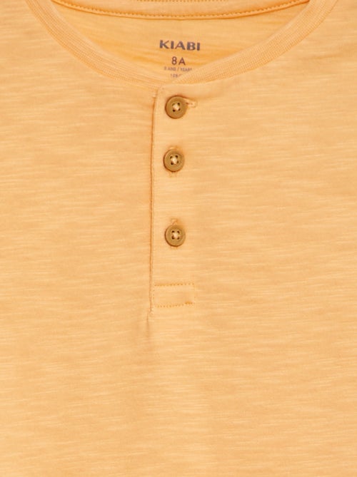 T-shirt col tunisien manches courtes - Kiabi