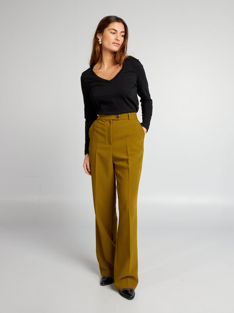 T-shirt col V Noir - Kiabi