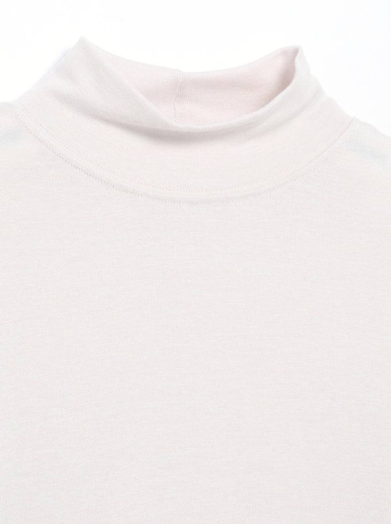 T-shirt collo alto in misto lana Grigio - Kiabi