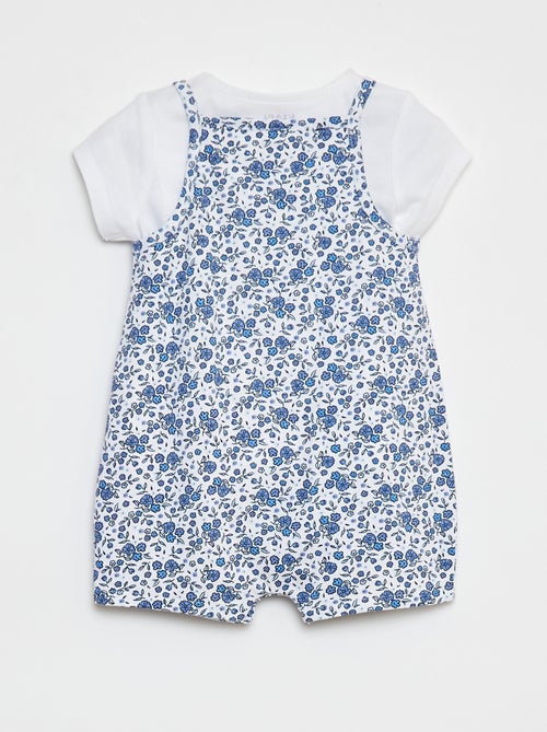 T-shirt + combishort à imprimé fleuri - 2 pièces - Kiabi