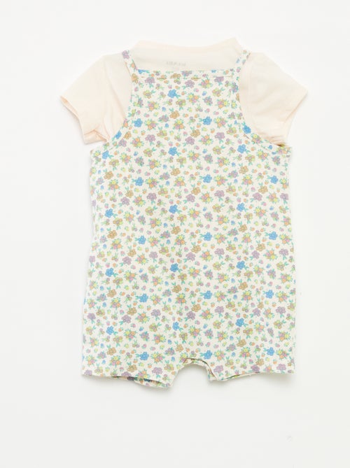 T-shirt + combishort à imprimé fleuri - 2 pièces - Kiabi
