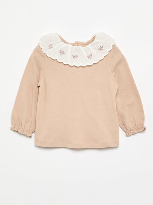 T-shirt con colletto Claudine - Kiabi