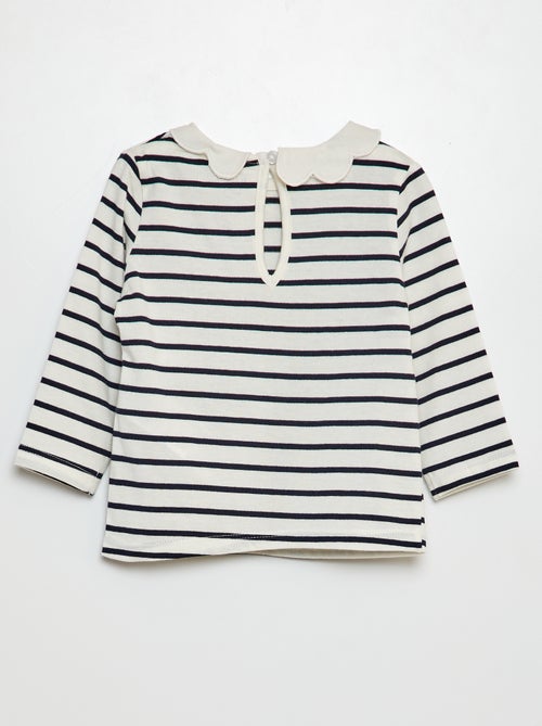 T-shirt con colletto rotondo arricciato - Kiabi T-shirt con colletto rotondo arricciato - Kiabi