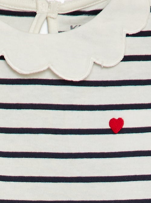 T-shirt con colletto rotondo arricciato - Kiabi T-shirt con colletto rotondo arricciato - Kiabi
