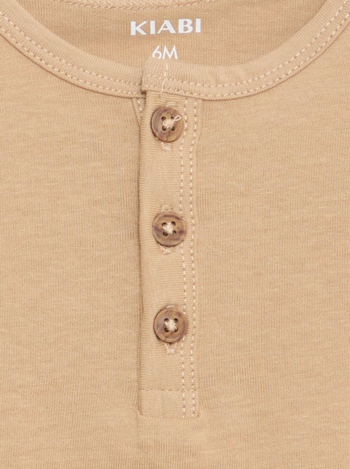T-shirt con collo alla tunisina abbottonato - Kiabi