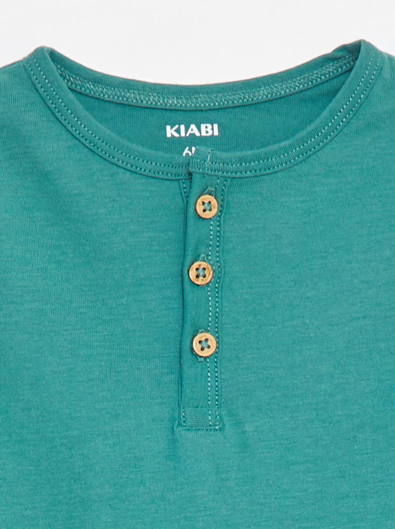 T-shirt con collo serafino Verde - Kiabi
