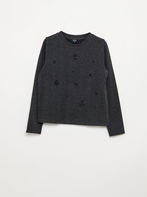 T-shirt con dettagli in perle - Kiabi