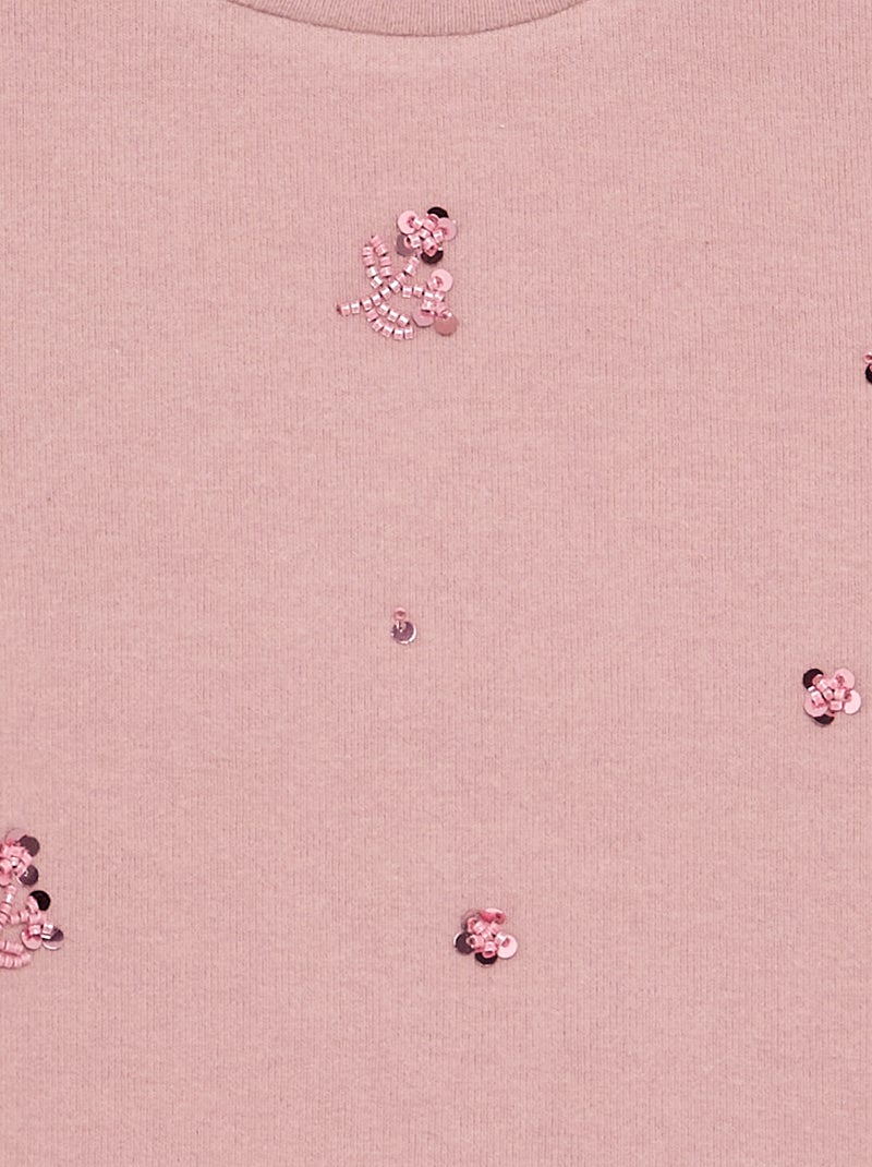 T-shirt con dettagli in perle Rosa - Kiabi