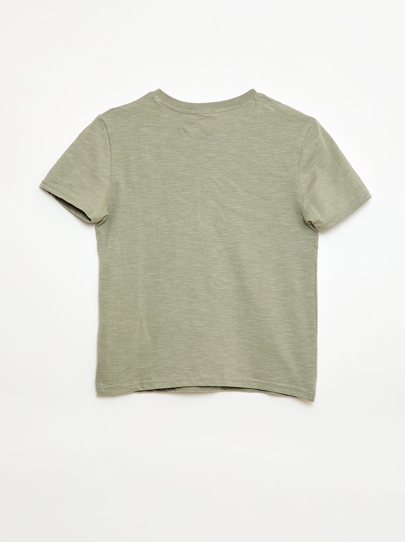 T-shirt con scollo alla tunisina Verde - Kiabi