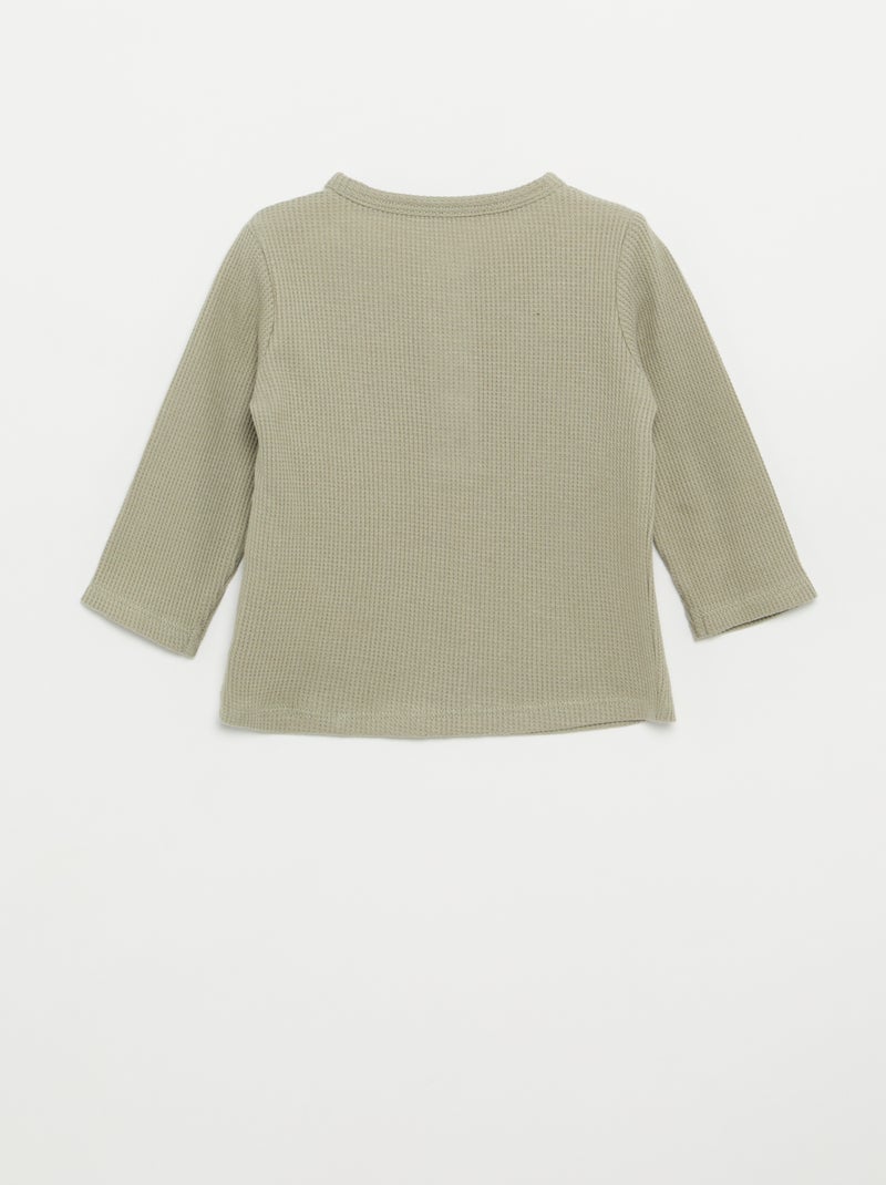 T-shirt con scollo alla tunisina Verde - Kiabi
