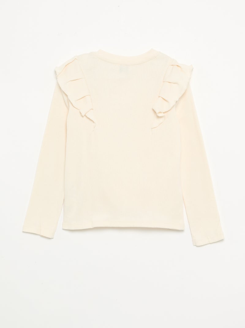 T-shirt con spalle a volant - collezione facile da indossare Bianco - Kiabi