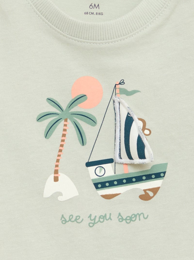 T-shirt con stampa animata Verde - Kiabi