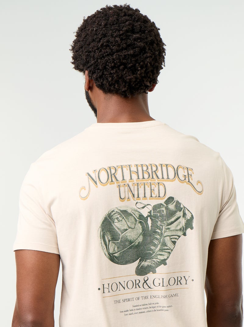 T-shirt con stampa fantasia a maniche corte Beige - Kiabi