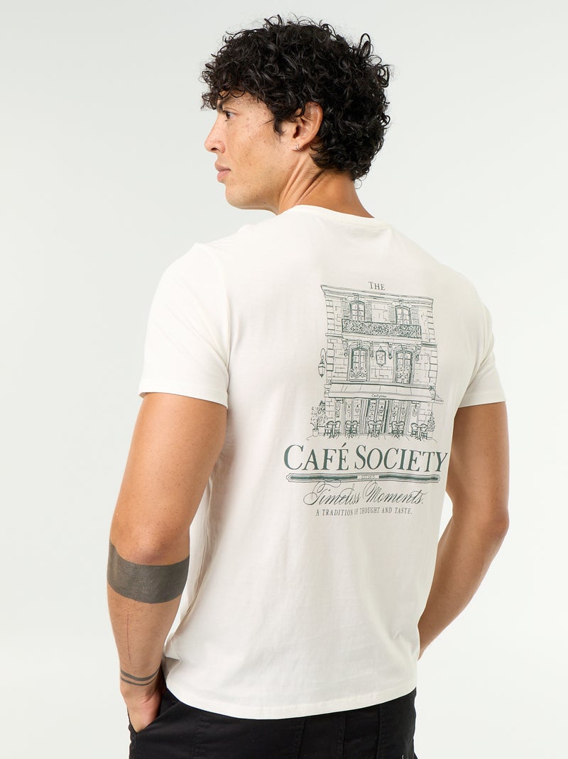 T-shirt con stampa fantasia a maniche corte Bianco - Kiabi