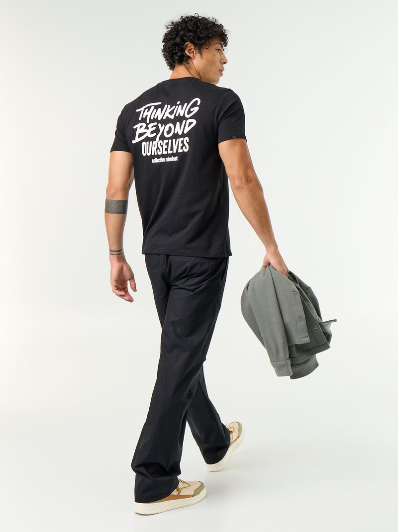 T-shirt con stampa fantasia a maniche corte Nero - Kiabi