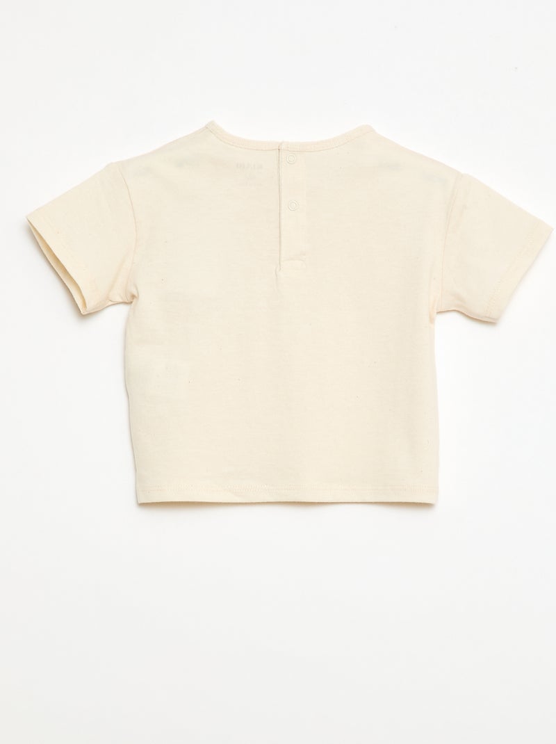 T-shirt con tasca fantasia e ricamo Bianco - Kiabi