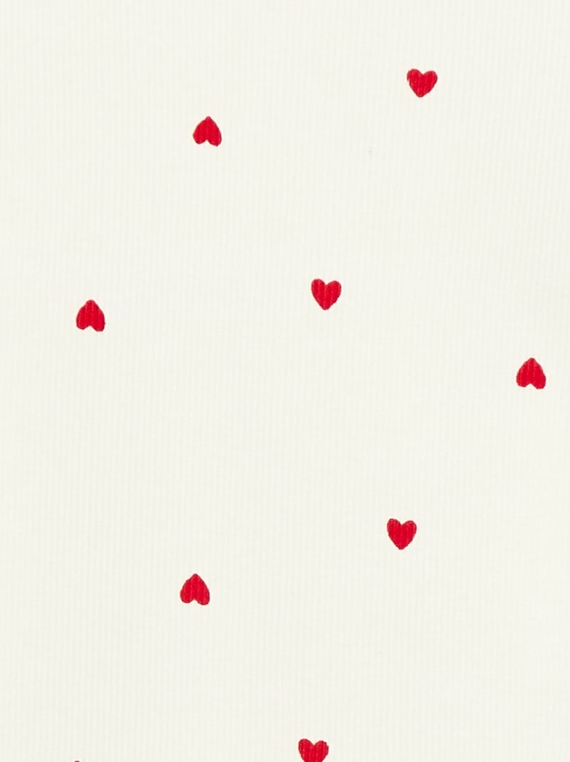 T-shirt côtelé à manches courtes volantées Blanc - Kiabi