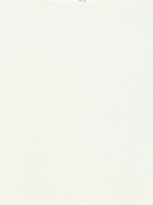 T-shirt côtelé à manches volantées - Kiabi