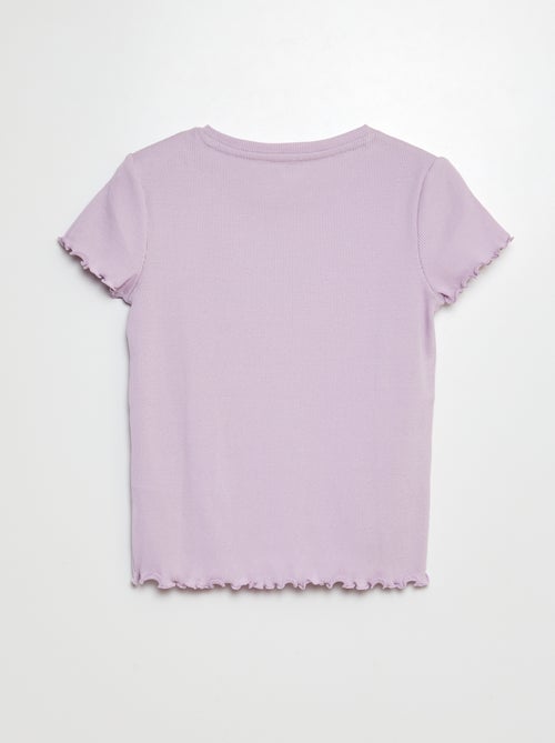 T-shirt côtelé bords ondulés - Kiabi