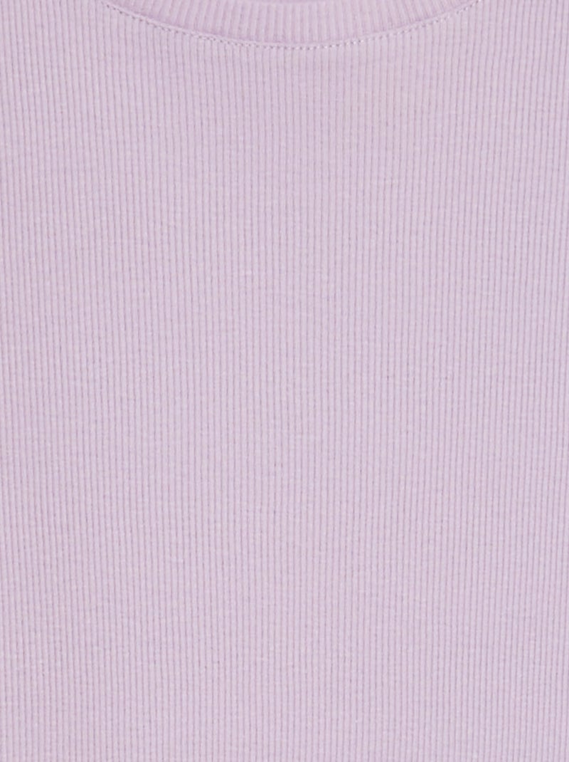 T-shirt côtelé bords ondulés VIOLET - Kiabi