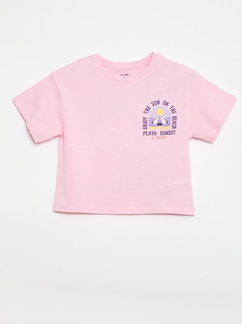 T-shirt coupe loose imprimé dos & poitrine - Kiabi