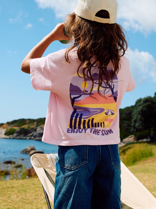 T-shirt coupe loose imprimé dos & poitrine - Kiabi