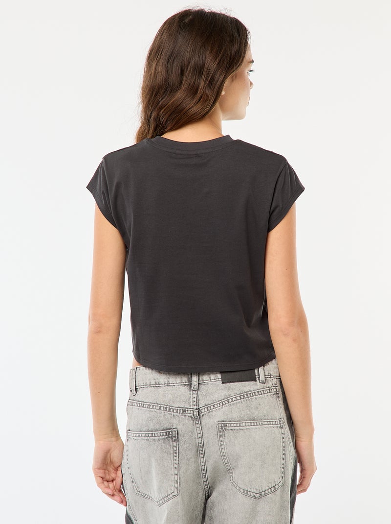 T-shirt court 'Stitch' Noir - Kiabi