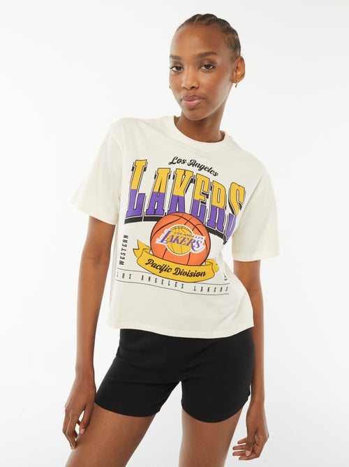 T-shirt crop 'Lakers' à manches courtes - Kiabi