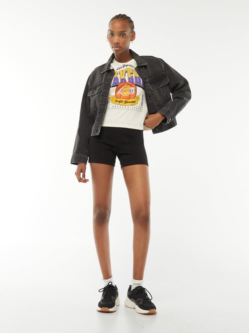 T-shirt crop 'Lakers' à manches courtes - Kiabi