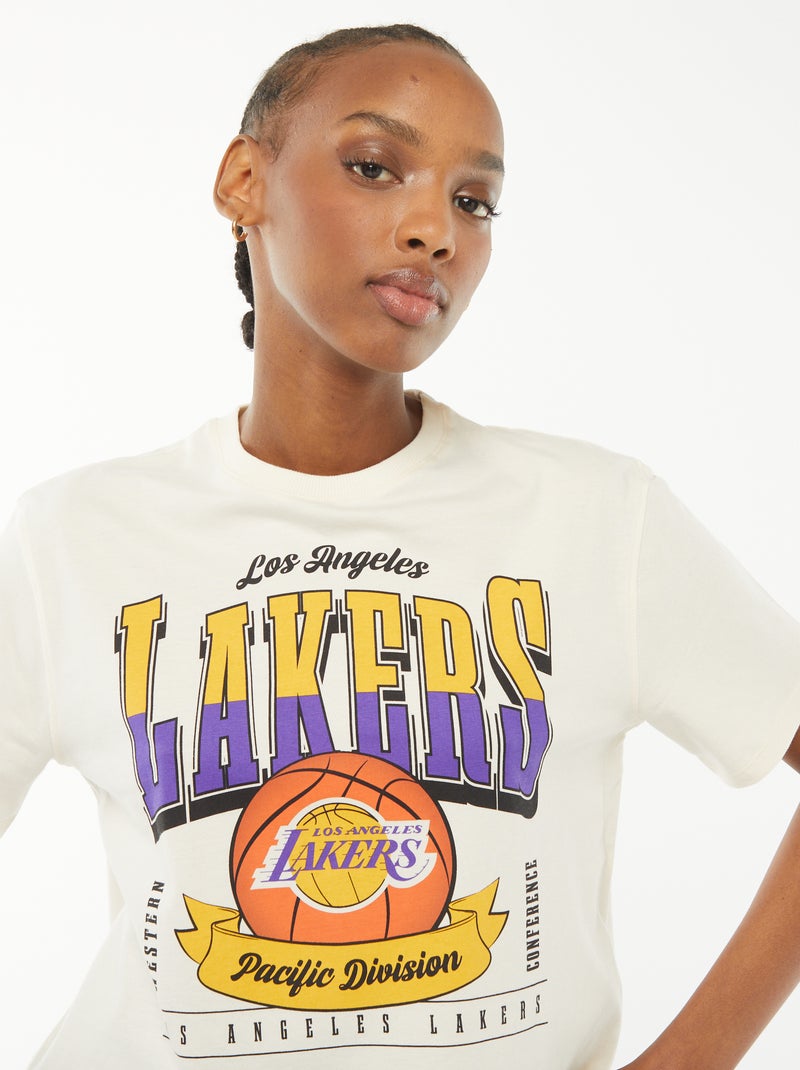 T-shirt crop 'Lakers' à manches courtes Blanc - Kiabi
