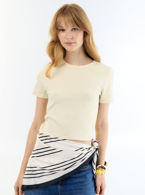T-shirt crop top basico - Kiabi T-shirt crop top basico - Kiabi