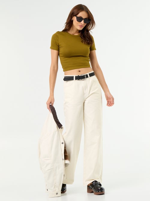 T-shirt crop top basico - Kiabi T-shirt crop top basico - Kiabi