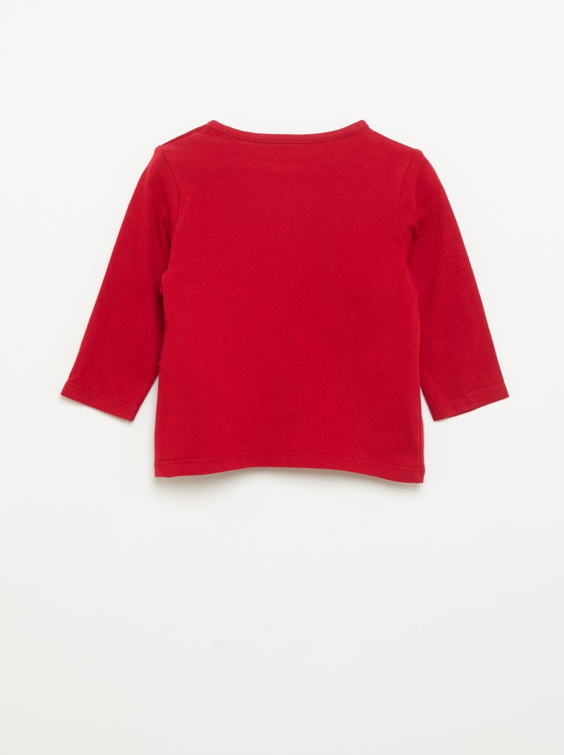 T-shirt de Noël à manches longues 'Minnie' Rouge - Kiabi
