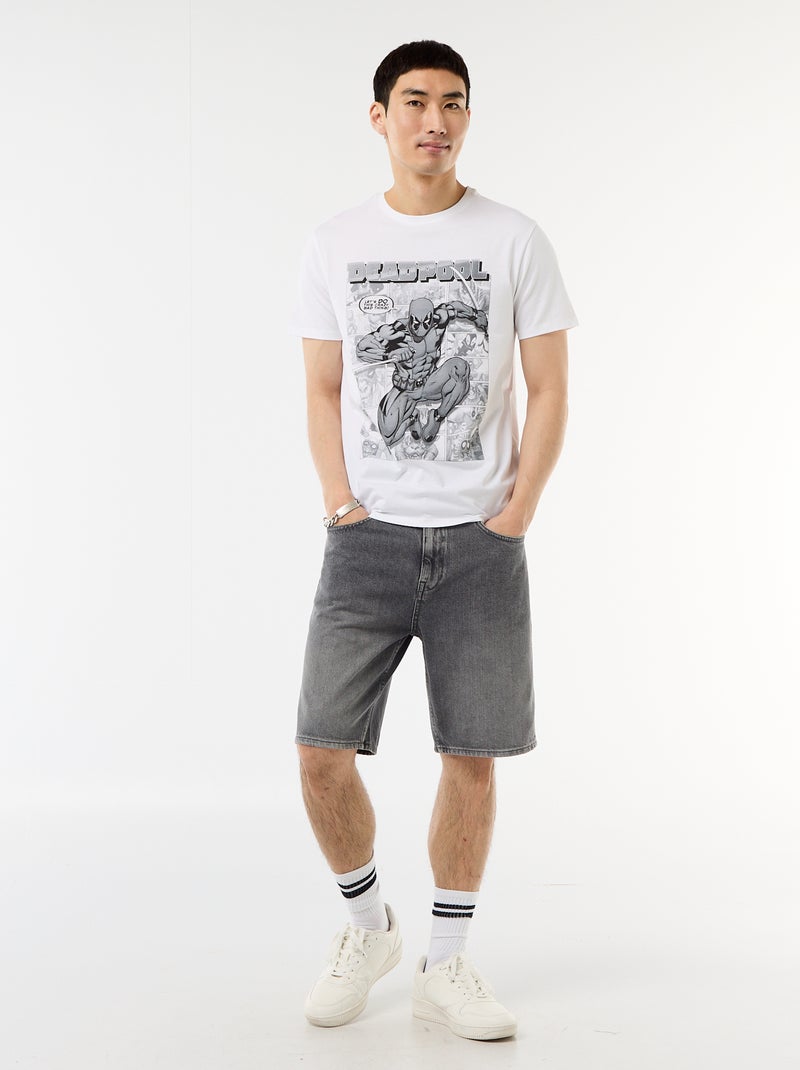 T-shirt 'Deadpool' 'Marvel' à manches courtes Blanc - Kiabi