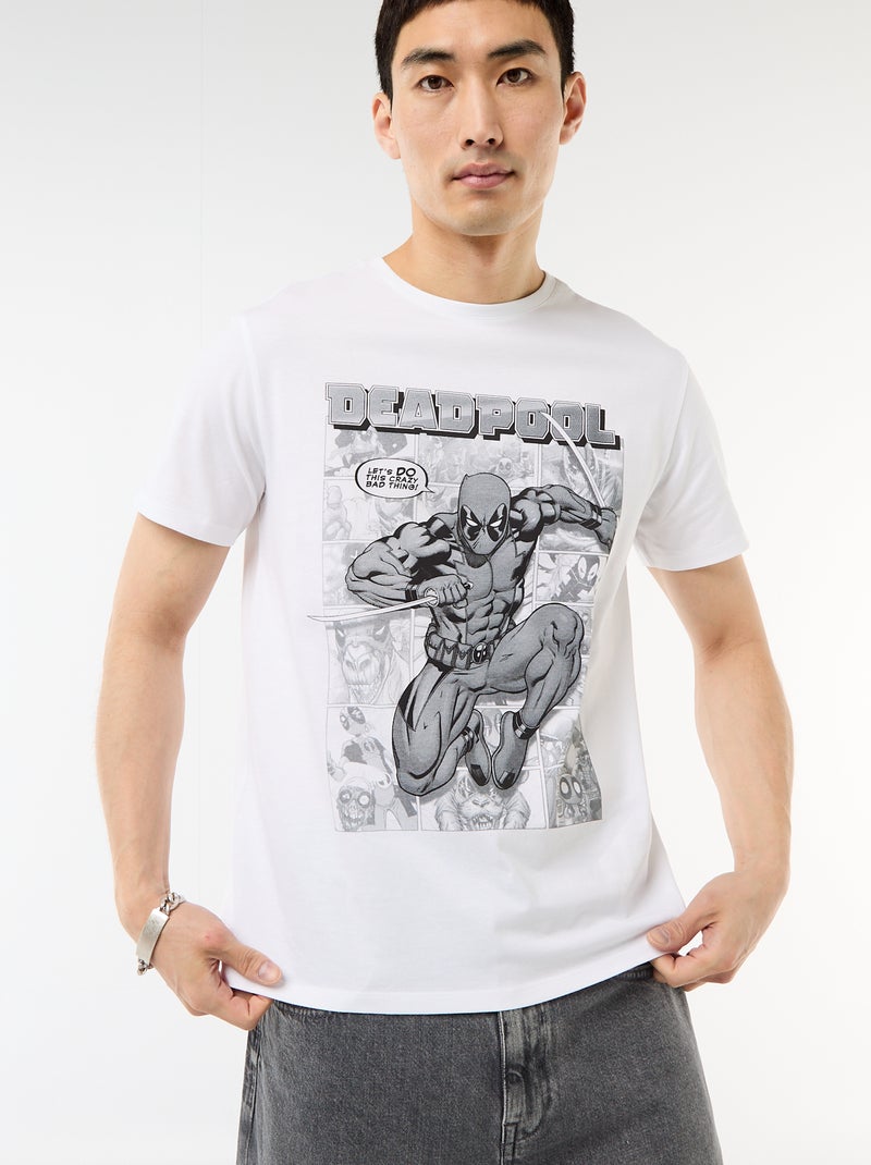 T-shirt 'Deadpool' 'Marvel' à manches courtes Blanc - Kiabi