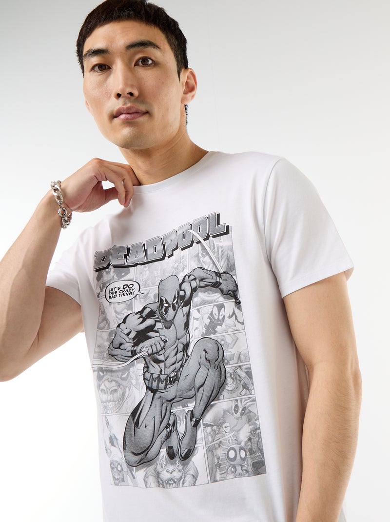 T-shirt 'Deadpool' 'Marvel' à manches courtes Blanc - Kiabi