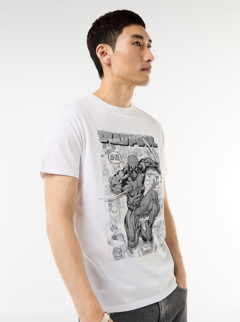 T-shirt 'Deadpool' 'Marvel' à manches courtes Blanc - Kiabi