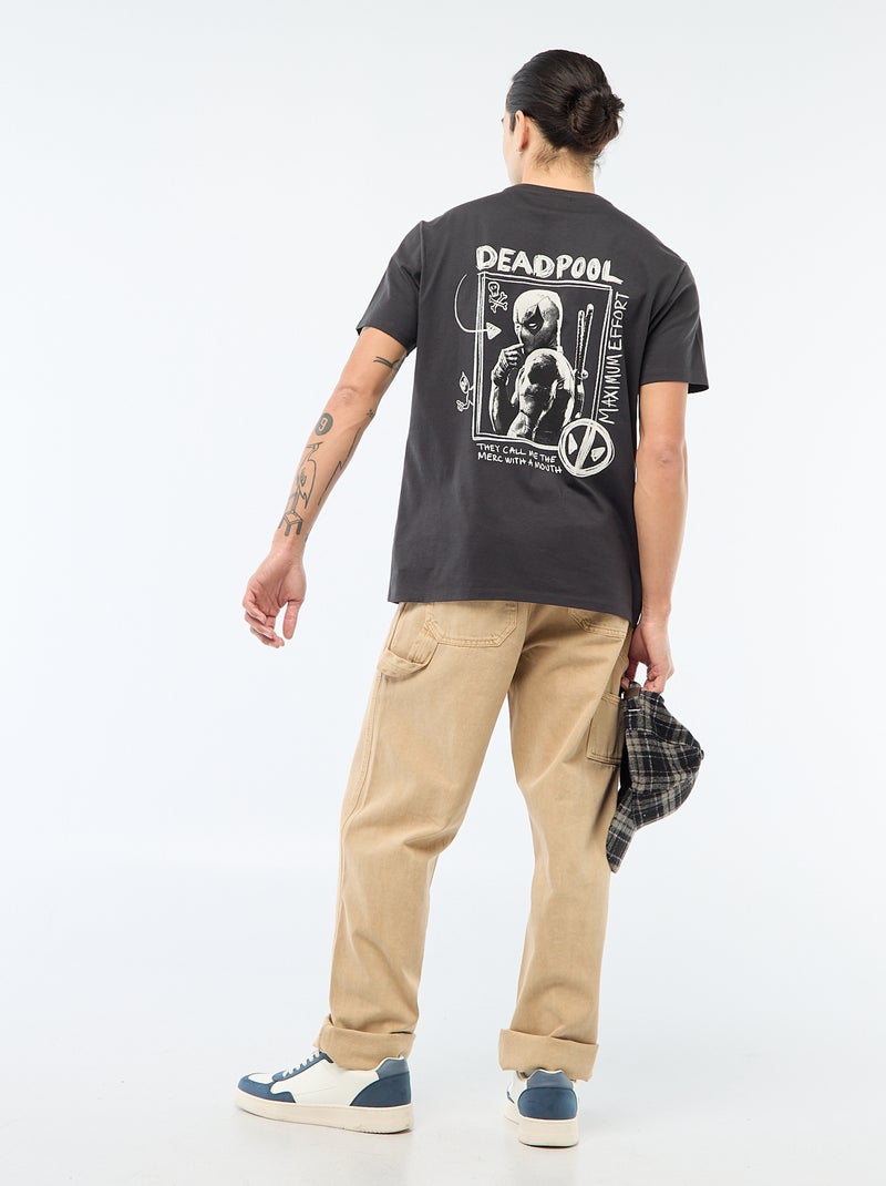 T-Shirt 'Deadpool' 'Marvel' beidseitig bedruckt Schwarz - Kiabi