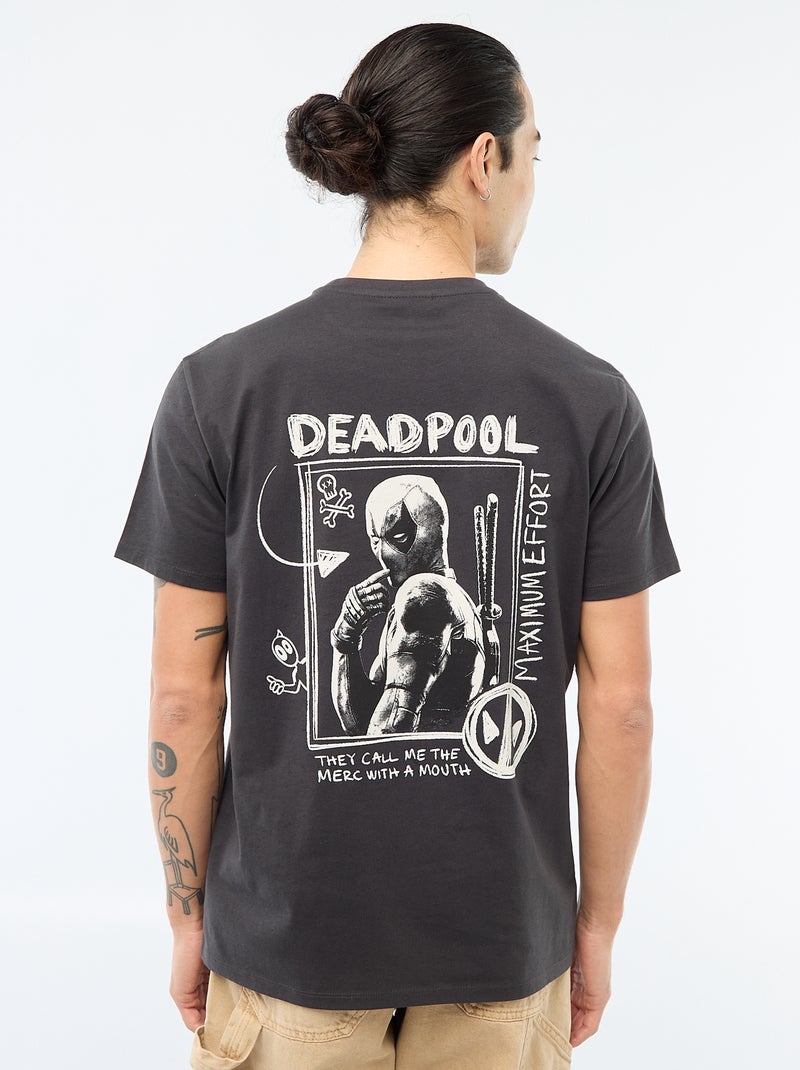 T-Shirt 'Deadpool' 'Marvel' beidseitig bedruckt Schwarz - Kiabi