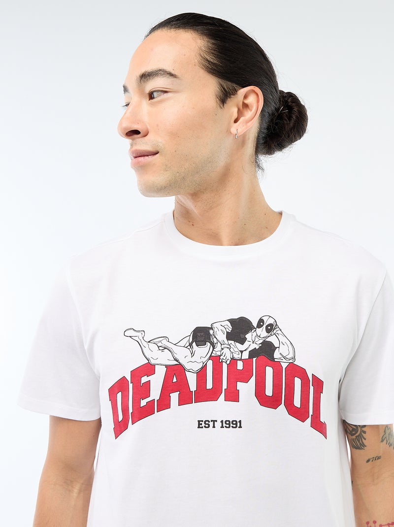 T-shirt 'Deadpool' 'Marvel' Blanc - Kiabi