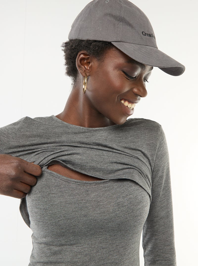 T-shirt débardeur 2-en-1 Gris - Kiabi