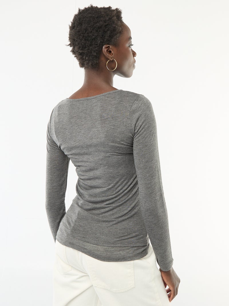 T-shirt débardeur 2-en-1 Gris - Kiabi