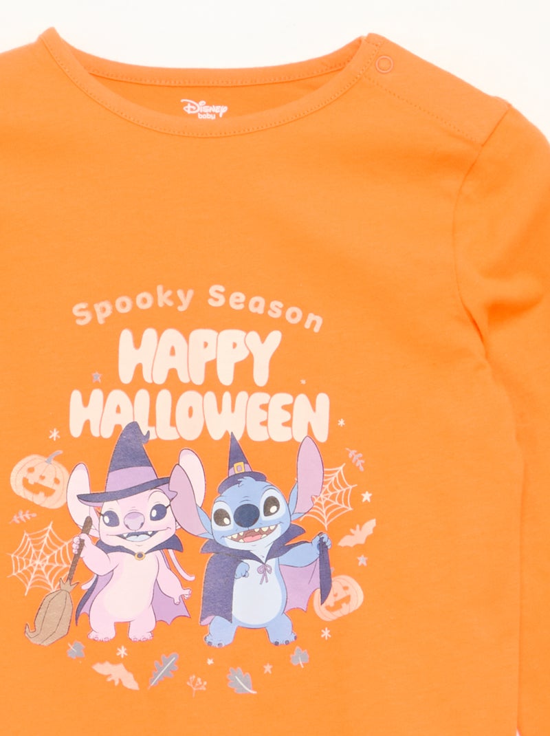T-shirt 'Disney' 'Halloween' manches longues Orange - Kiabi