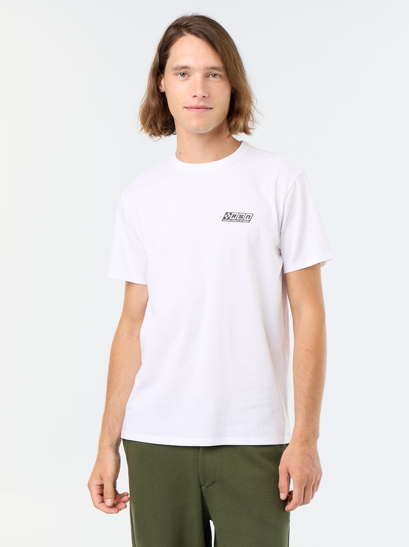 T-shirt "Disney" "Pixar" "Saetta McQueen" stampata fronte/retro Bianco - Kiabi
