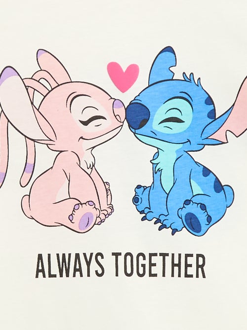 T-shirt 'Disney' 'Stitch & Angel' en coton uni - Kiabi