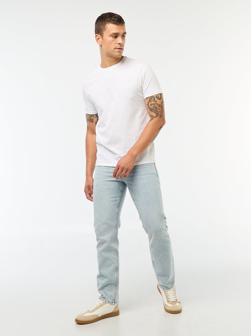 T-shirt dritta in jersey tinta unita bianco - Kiabi