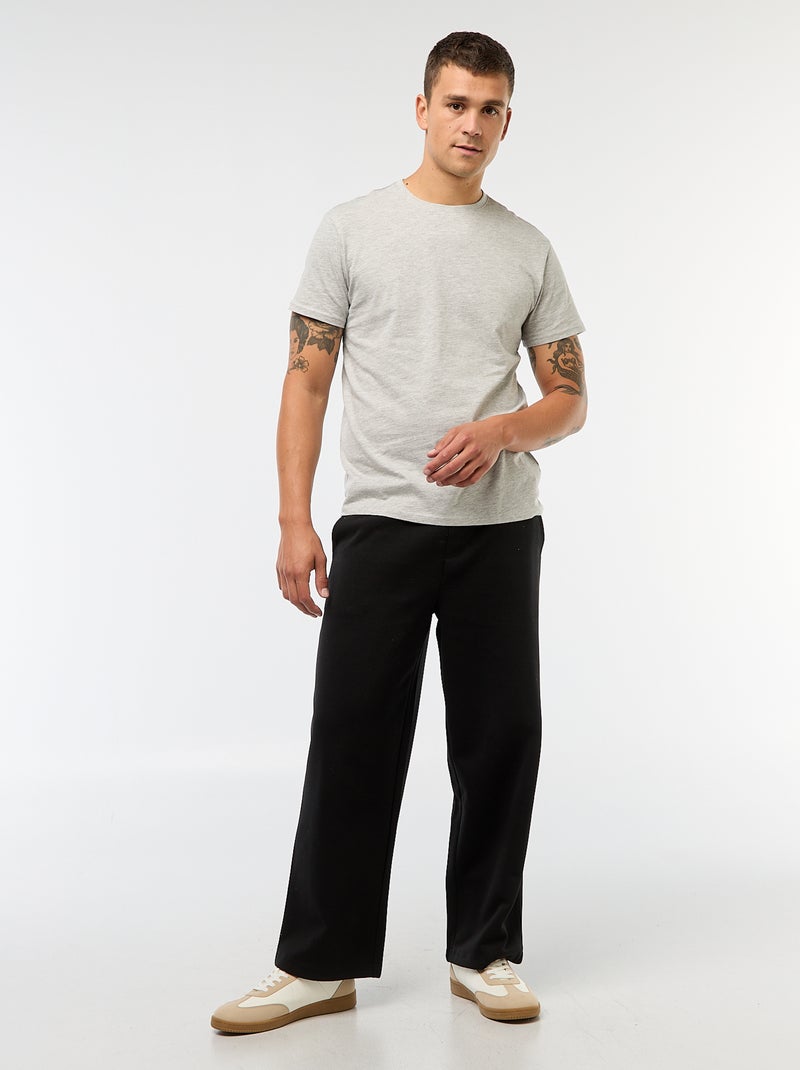 T-shirt droit en jersey uni Gris - Kiabi